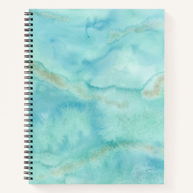 Carnet Ocean Blue Watercolor Cool de plage (Devant)