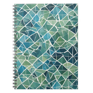 Carnet océanique en mosaïque - Design bleu et vert