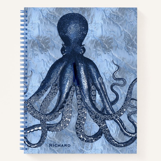 Carnet Octopus bleu (Devant)