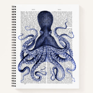 Carnet Octopus bleu