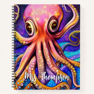 Carnet Octopus océanique avec nom personnalisé