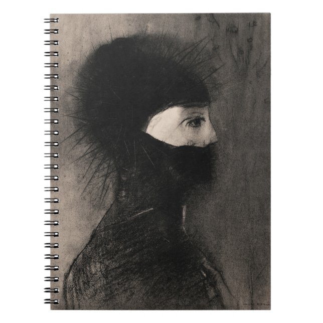 Carnet Odilon Redon. Armure. Face de femme sombre. Symbol (Devant)