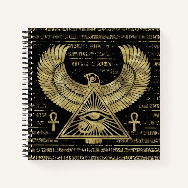 Carnet OEil égyptien de Horus - Wadjet or et noir (Devant)