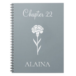 Carnet Œillet de l'année personnalisé Fleur de naissance 