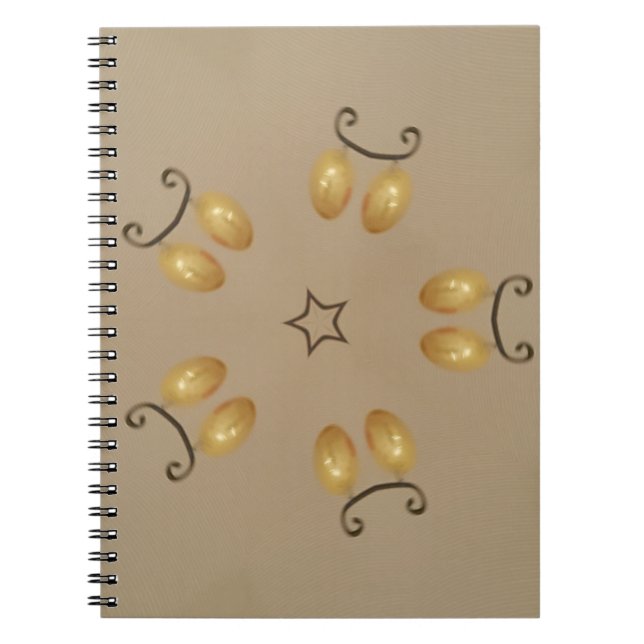 Carnet Oeuf Jaune Doré Motif OEufs de Pâques Beige rustiq (Devant)