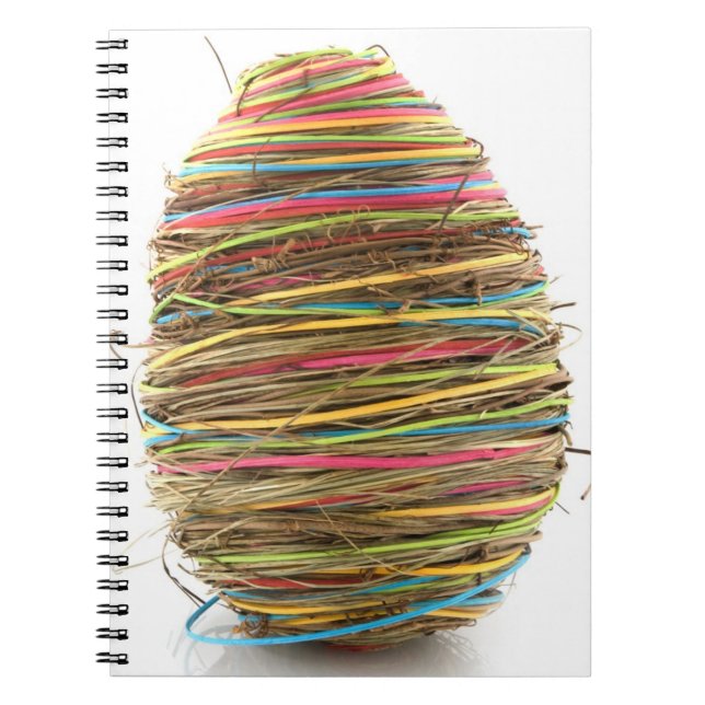 Carnet Oeufs de pâques colorés de paille au-dessus de (Devant)