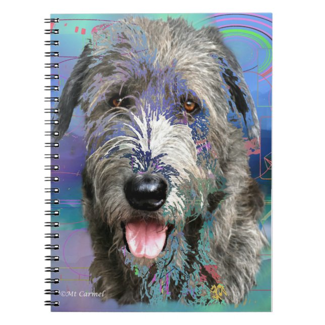 Carnet Oeuvre colorée irlandaise Wolfhound (Devant)