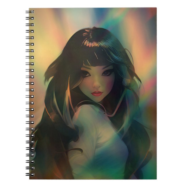 Carnet Oeuvre d'Anime Girl entourée de Rainbow Light (Devant)