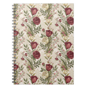 Carnet Œuvre d'art à motif floral de jardin de roses dama
