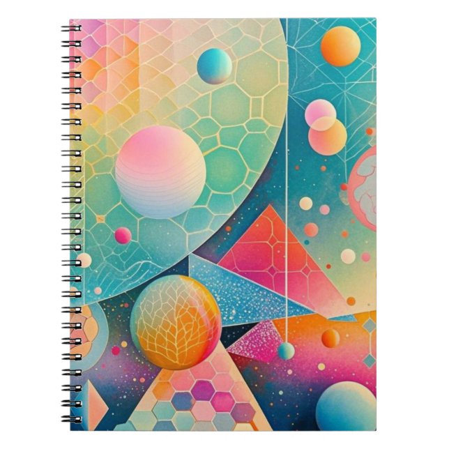 Carnet OEuvre d'art abstraite dynamique et fantaisiste gé (Devant)
