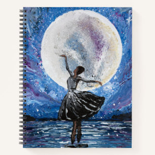 Carnet Œuvre d'art faite main - Danse avec la lune