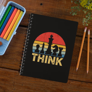 Carnet Oeuvre vintage d'échecs Sunset - Inspirer "Think"