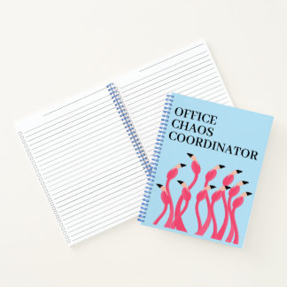 Carnet Office Chaos Coordinator Funny Flamingos