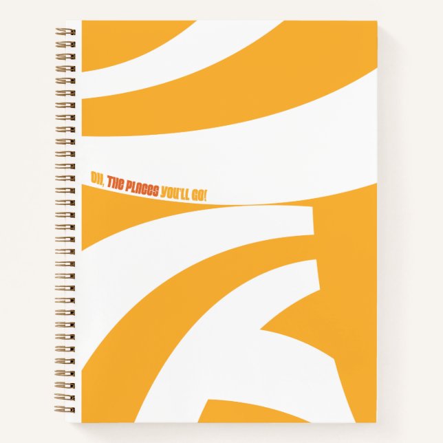 Carnet Oh, Les Endroits Où Tu Vas Aller ! Orange Swirls (Devant)