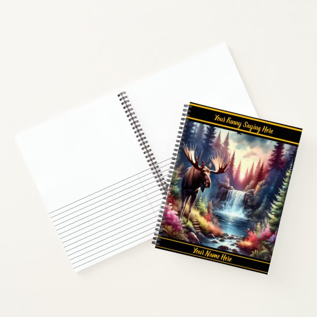 Carnet Oie majestueuse au bord d'une cascade tranquille à (Intérieur)