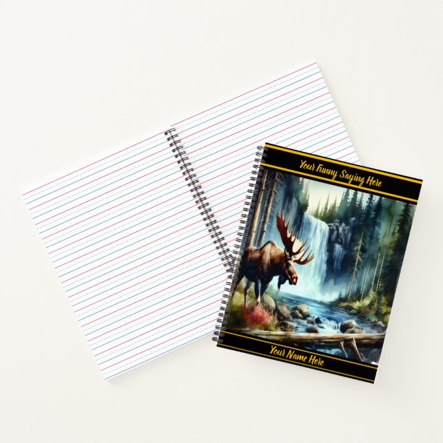 Carnet Oie par une cascade automnale (Intérieur)