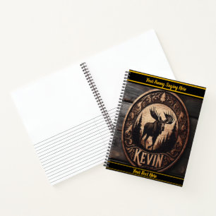 Carnet Oie sur plaque de bois foncé