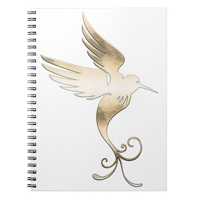 Carnet Oiseau blanc doré (Devant)
