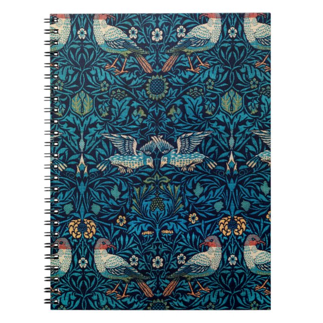 Carnet Oiseau bleu vintage par William Morris (Devant)