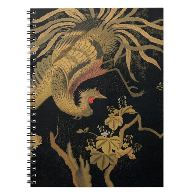 Carnet Oiseau de coq d'or Classique japonais Antique (Devant)