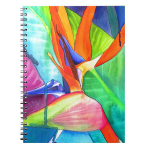 Carnet Oiseau du Paradis Strelitzia fleur art tropical