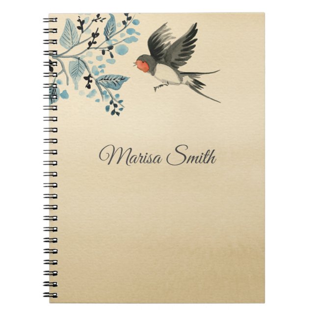 Carnet Oiseau Et Arbre Monogrammes (Devant)