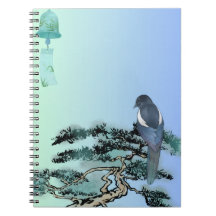 Oiseau Pie Élégant & Bonsaï Japonais Sac à Cordon