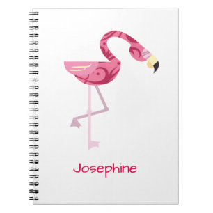 Carnet Oiseau rose personnalisé de Flamant rose
