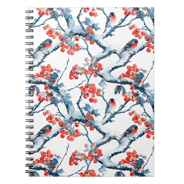 Carnet Oiseaux de titane, branches de neige hivernale, ra (Devant)