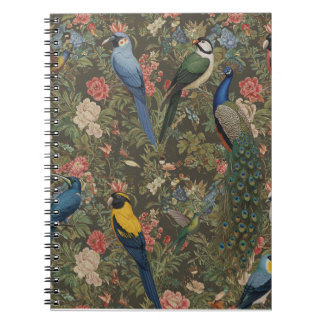 Carnet Oiseaux exotiques dans un jardin floral lux