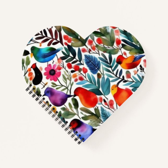 Carnet Oiseaux floraux colorés (Devant)