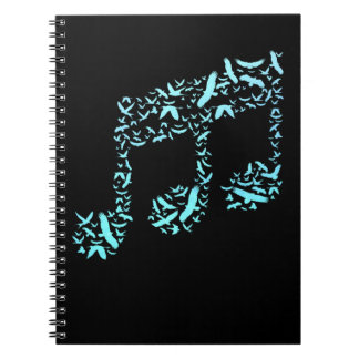 Carnet Oiseaux Treble Clef Musique Lover