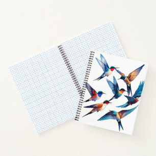 Carnet oiseaux volant librement