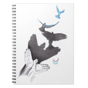 Carnet Oiseaux volants à l'ombre de la main Illusion Art