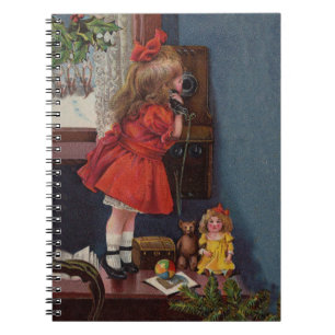 Carnet Old Fashioned Christmas telephone