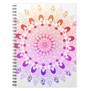 Carnet Ombre Couleurs Mandala Flower Design Sketch Art