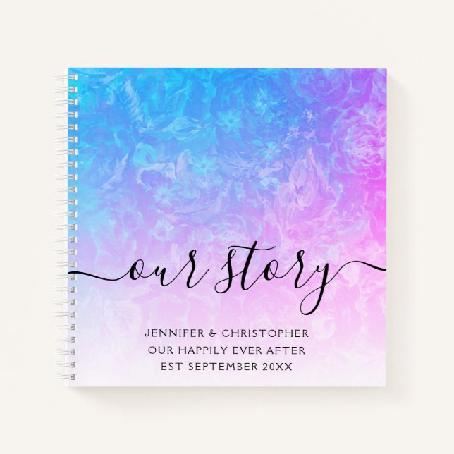 Carnet Ombre Floral Notre histoire souvenirs de Couple's (Devant)