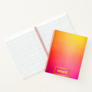 Carnet Ombre personnalisé vibre rose et jaune