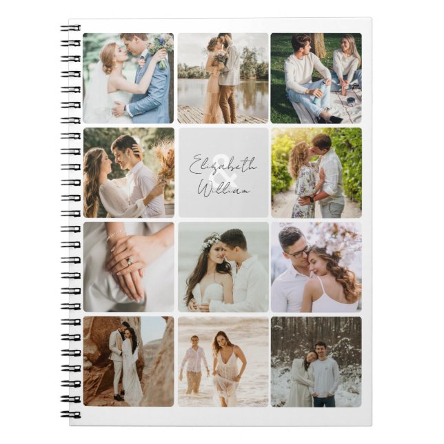 Carnet Onze Collage Photo Simple Newly Weds Famille (Devant)