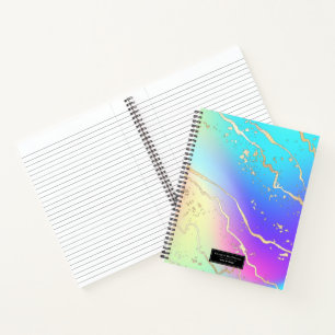 Carnet Opale iridescente holographique Personnalisé