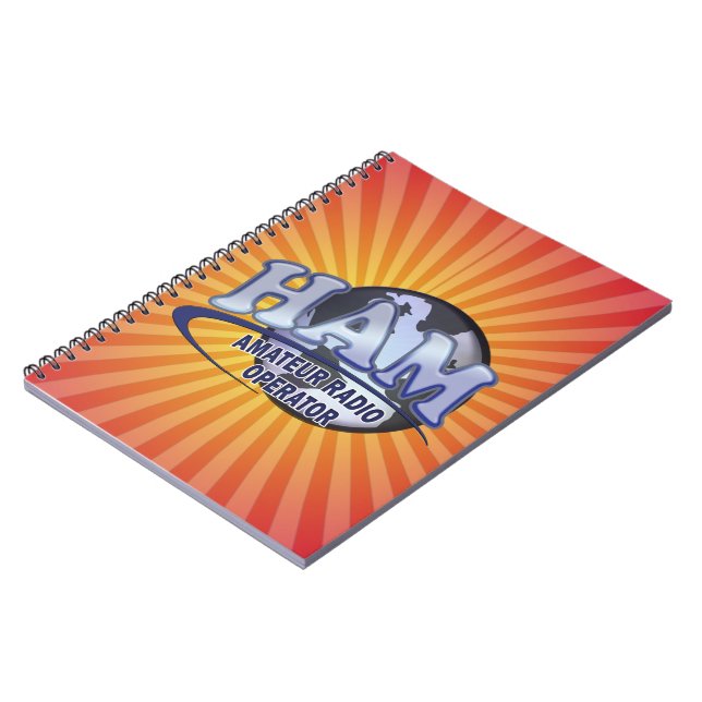 CARNET OPÉRATEUR RADIO AMATEUR BLEU DE LOGO DE JAMBON (Côté gauche)