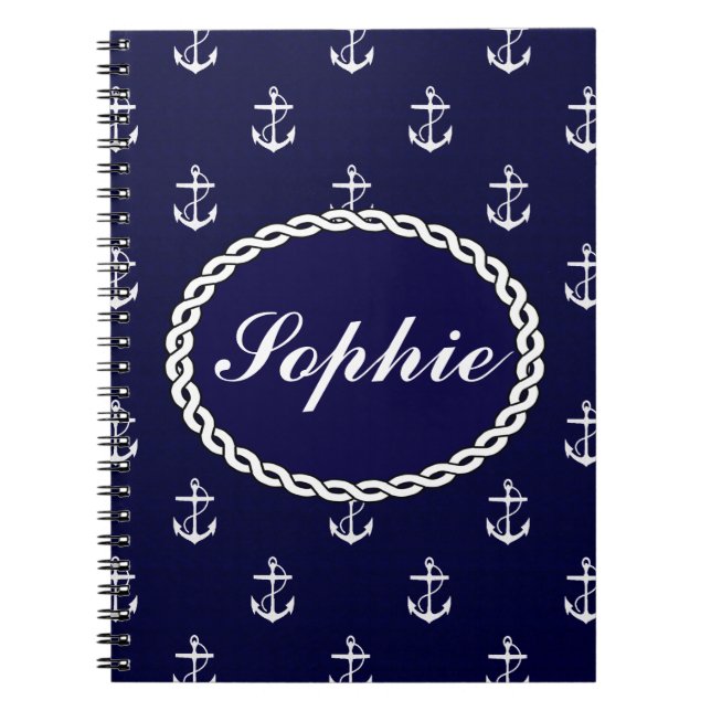 Carnet Opus Posh Ancre Nautique Personnalisé (Devant)