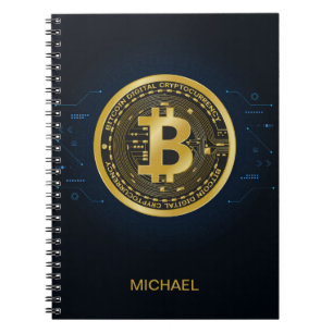 Carnet Or Bitcoin Cryptomonnaie Nom Personnalisé