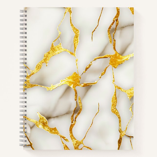 Carnet Or blanc japonais Kintsugi (Devant)