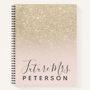 Carnet or clair ombre parties scintillant rose bloc futur