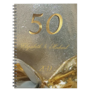 Carnet Or élégant de Faux d'anniversaire de mariage d'or