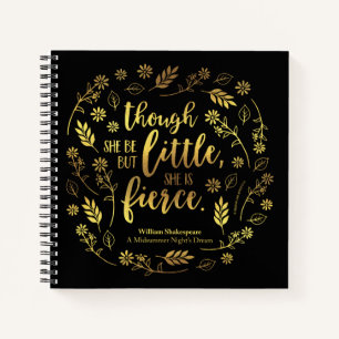 Carnet Or Floral Petit Mais Fierce William Shakespeare