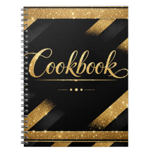 Carnet Or Luxe Script Moderne Paillettes Luxe Noir Or 