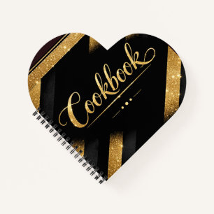 Carnet Or Luxe Script Moderne Paillettes Luxe Noir Or 