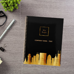 Carnet Or noir ligne d'horizon de Nashville logo d'entrep